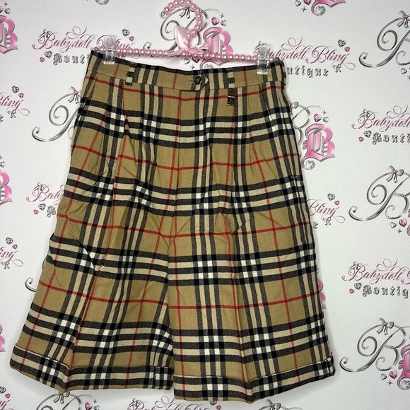 Burberry nova check print vintage shorts with metal charms unisex retro unisex - Picture 1 of 16